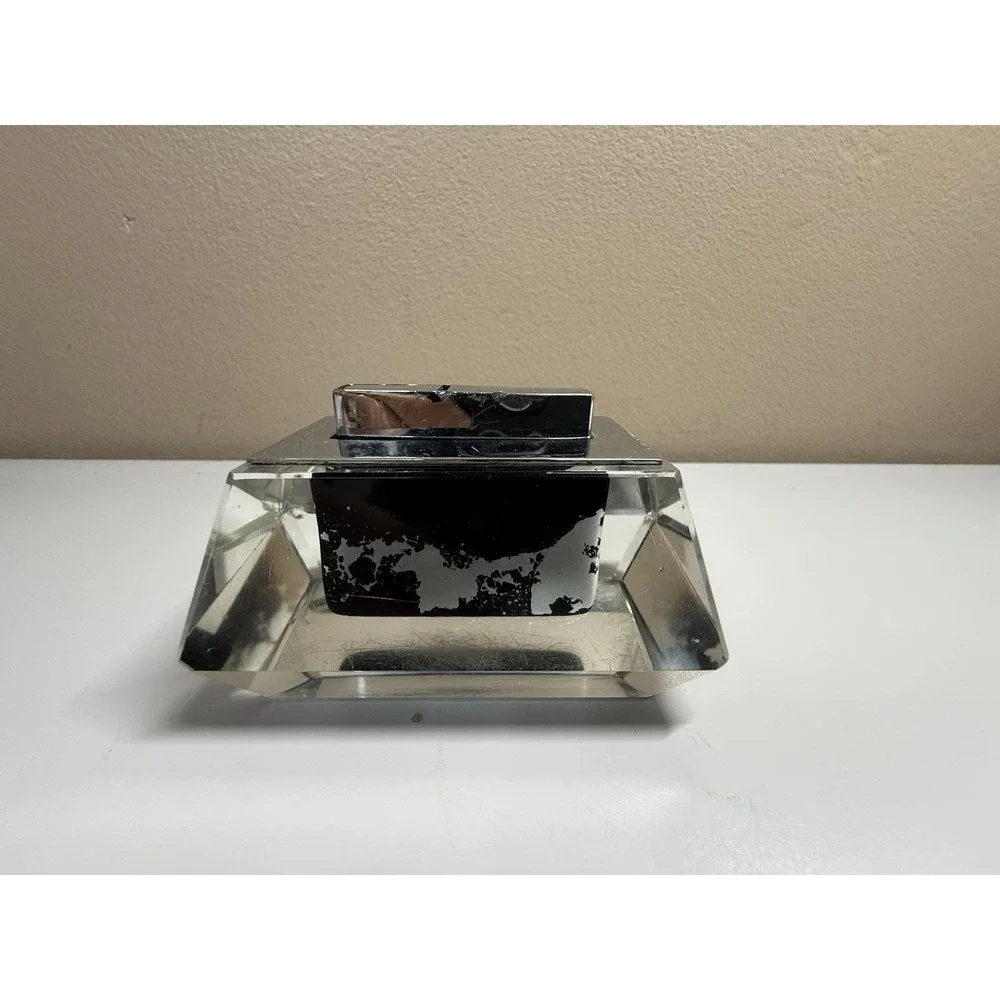 Vintage Evans Table Lighter in a Glass Casing